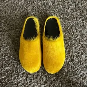 Yellow Marni Slides Fussbett striped slides in yellow - Marni | Mytheresa main image 4